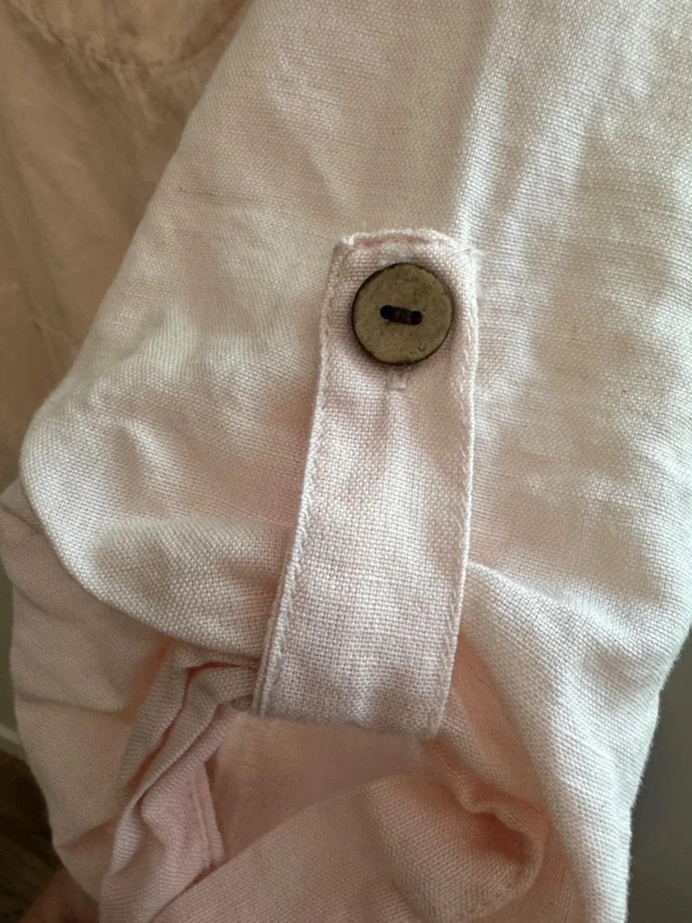 Pale Pink Linen Pocket Tunic S cotton linen - Picture 4 of 10